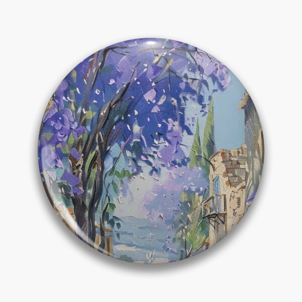 Item preview, Blooming Pathway: A Spring Street in Purple Splendor designed and sold by oanaunciuleanu.