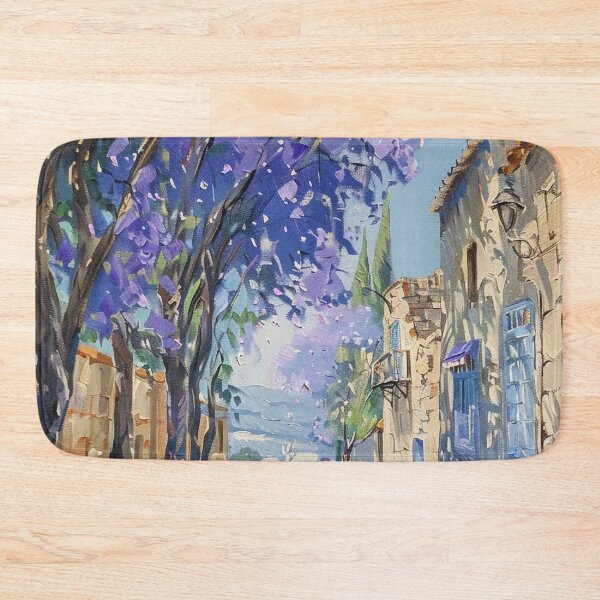 Item preview, Blooming Pathway: A Spring Street in Purple Splendor designed and sold by oanaunciuleanu.
