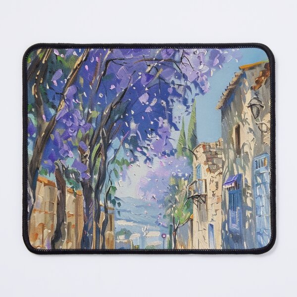 Item preview, Blooming Pathway: A Spring Street in Purple Splendor designed and sold by oanaunciuleanu.