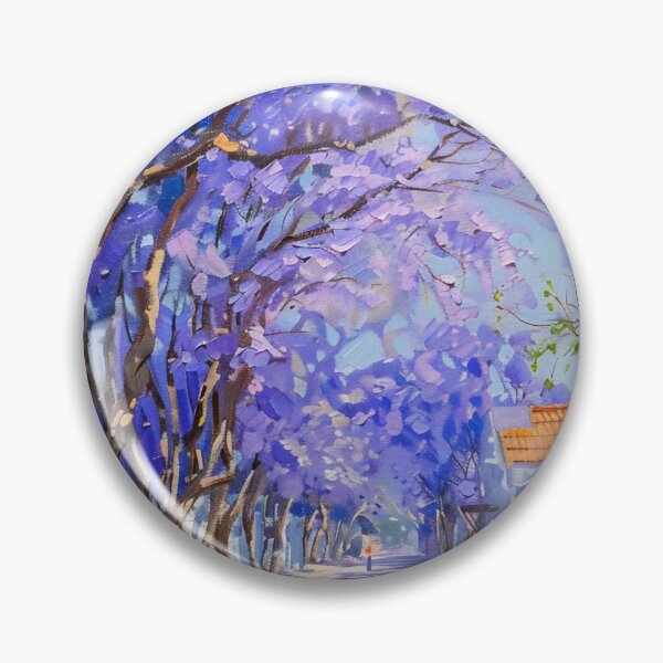 Item preview, Blooming Pathway: A Spring Street in Purple Splendor designed and sold by oanaunciuleanu.
