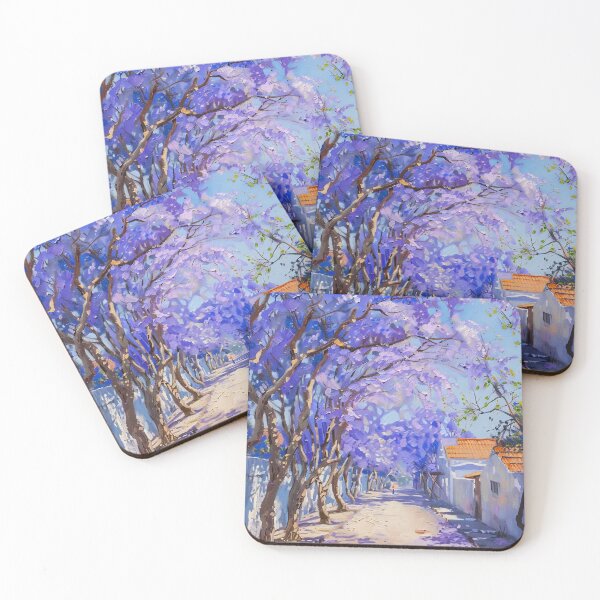 Item preview, Blooming Pathway: A Spring Street in Purple Splendor designed and sold by oanaunciuleanu.