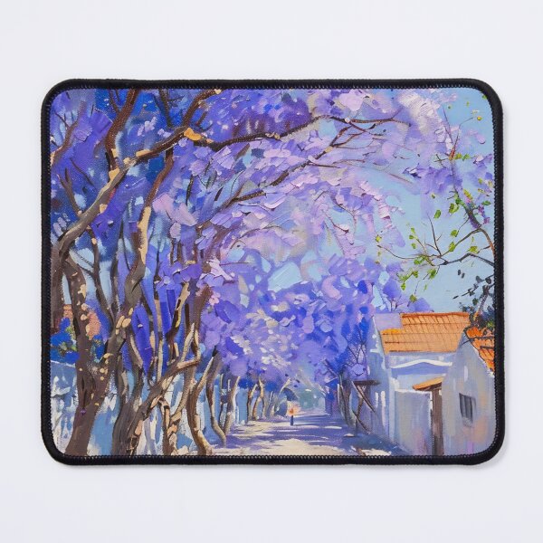 Item preview, Blooming Pathway: A Spring Street in Purple Splendor designed and sold by oanaunciuleanu.