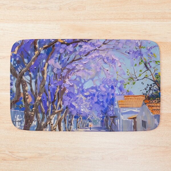 Item preview, Blooming Pathway: A Spring Street in Purple Splendor designed and sold by oanaunciuleanu.