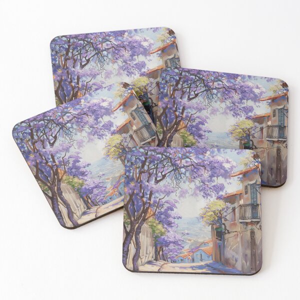 Item preview, Blooming Pathway: A Spring Street in Purple Splendor designed and sold by oanaunciuleanu.