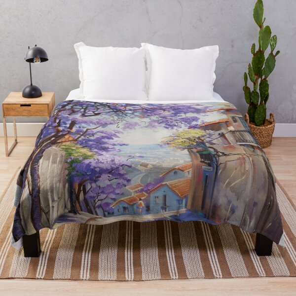 Item preview, Blooming Pathway: A Spring Street in Purple Splendor designed and sold by oanaunciuleanu.