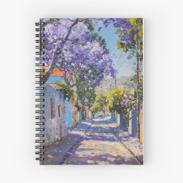 Item preview, Blooming Pathway: A Spring Street in Purple Splendor designed and sold by oanaunciuleanu.