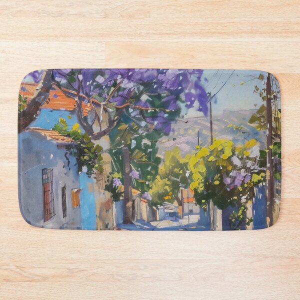 Item preview, Blooming Pathway: A Spring Street in Purple Splendor designed and sold by oanaunciuleanu.
