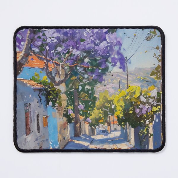 Item preview, Blooming Pathway: A Spring Street in Purple Splendor designed and sold by oanaunciuleanu.