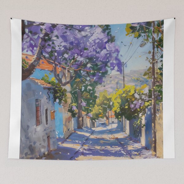 Item preview, Blooming Pathway: A Spring Street in Purple Splendor designed and sold by oanaunciuleanu.