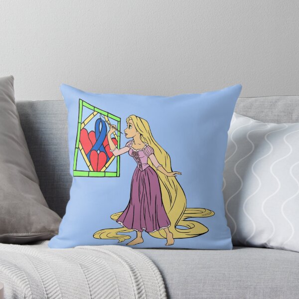 Item preview, Long Haired Girl Painting an Awareness Ribbon (Blue) designed and sold by CaitlynConnor.