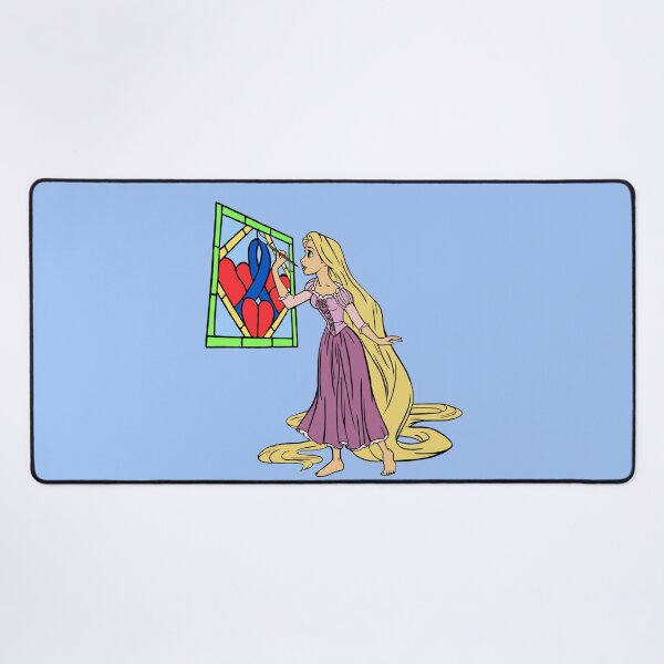 Item preview, Long Haired Girl Painting an Awareness Ribbon (Blue) designed and sold by CaitlynConnor.