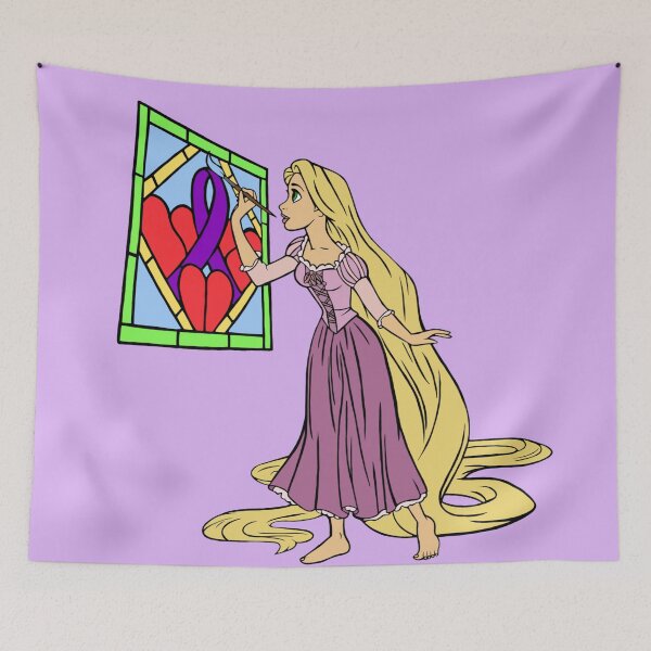 Item preview, Long Haired Girl Painting an Awareness Ribbon (Purple) designed and sold by CaitlynConnor.