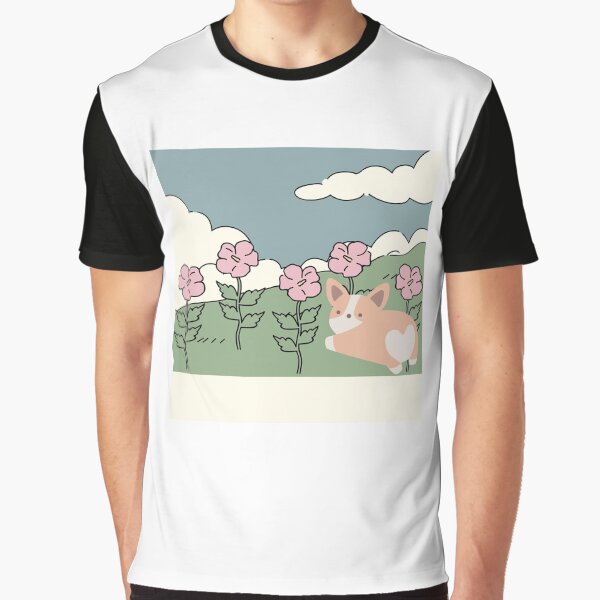 Vista previa del artículo con la obra «El perro está en la naturaleza con las flores.», diseñado y vendido por solare Glow.