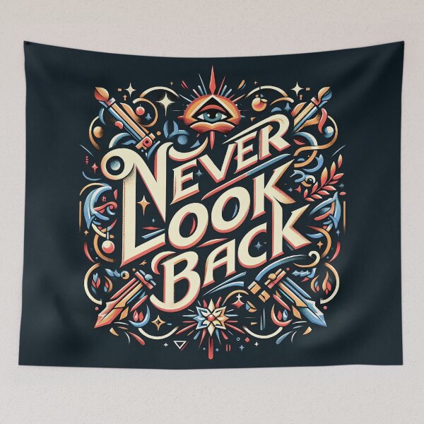 Item preview, Never look back, typography designed and sold by maxmaj.