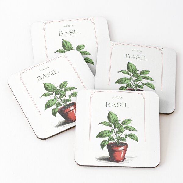 Item preview, Botanical basil in red pot rustic sketch by CallisC Arts ⭐⭐⭐⭐⭐ designed and sold by CallisC-Arts.
