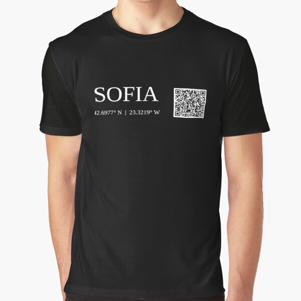 city of sofia bulgarie text gps coords - dark t-shirt graphique