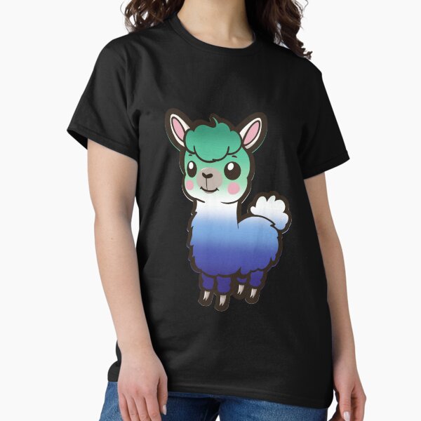 Artikel-Vorschau von Süßes Lama mit schwuler MLM-Pride-Flagge, Kawaii MLM-Pride-Design, designt und verkauft von Travelslightly.