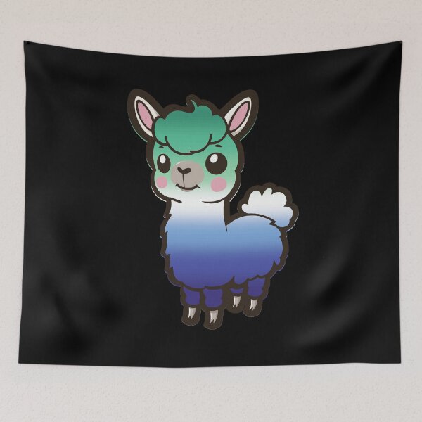Item preview, Cute Gay MLM Pride Flag Llama, Kawaii MLM Pride Design  designed and sold by Travelslightly.