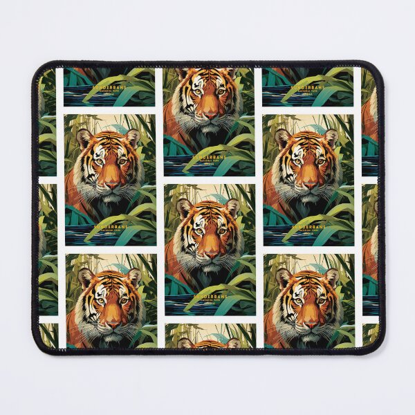 Item preview, Sundarbans National Park Tiger CountryTravel Poster Illustration designed and sold by NeuralVibe.