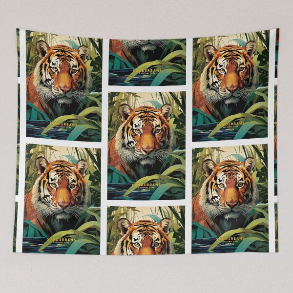 Item preview, Sundarbans National Park Tiger CountryTravel Poster Illustration designed and sold by NeuralVibe.