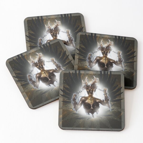 Item preview, Golden death goddess with horns in chains designed and sold by AtraLunaDesign.