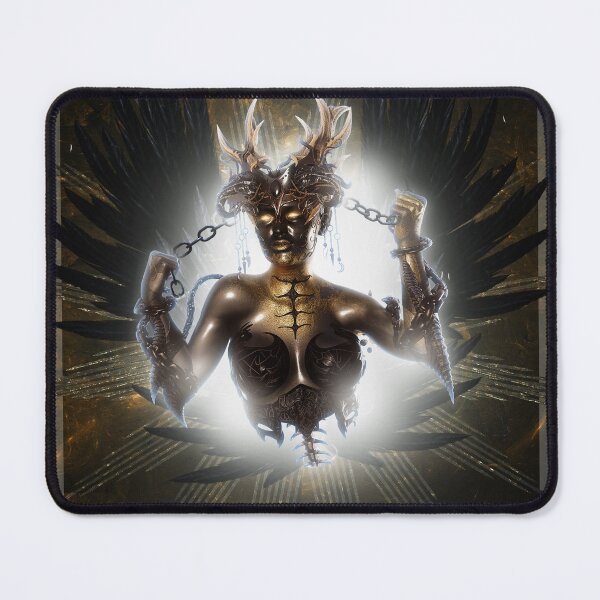 Item preview, Golden death goddess with horns in chains designed and sold by AtraLunaDesign.