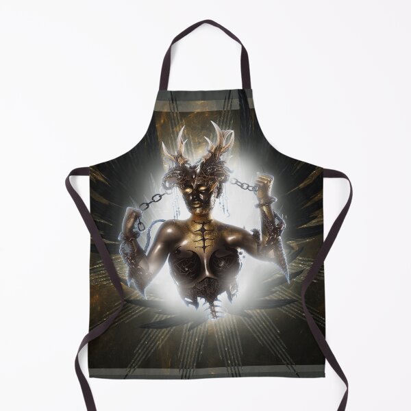 Item preview, Golden death goddess with horns in chains designed and sold by AtraLunaDesign.