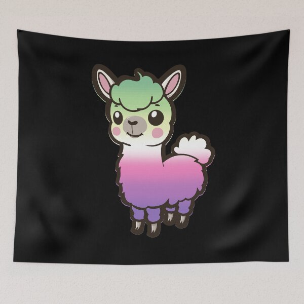 Item preview, Cute Genderfae Pride Flag Llama, Kawaii Genderdoe Pride Design, fae faer genderfaunet  designed and sold by Travelslightly.
