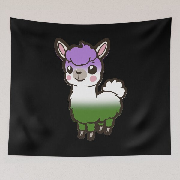 Item preview, Cute Genderqueer Pride Flag Llama, Kawaii Genderqueer Pride Design  designed and sold by Travelslightly.