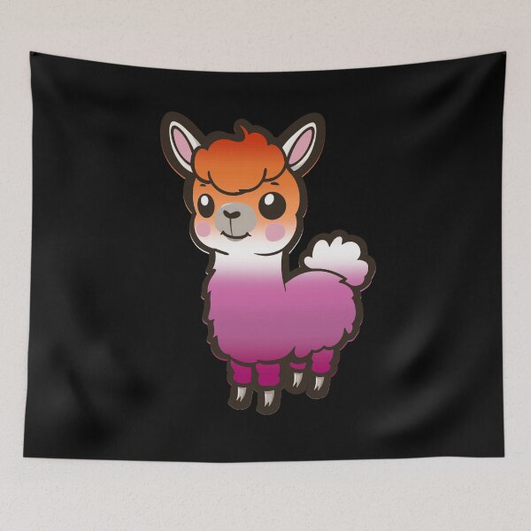Item preview, Cute Lesbian Pride Flag Llama, Kawaii Lesbian Pride Design  designed and sold by Travelslightly.