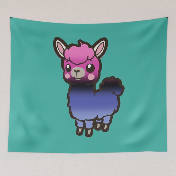 Item preview, Copy of Cute Omnisexual Pride Flag Llama, Kawaii Omni Pride Design  designed and sold by Travelslightly.