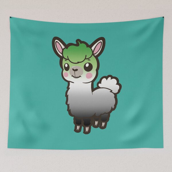 Item preview, Cute Aromantic Pride Flag Llama, Kawaii Aromantic Pride Design  designed and sold by Travelslightly.
