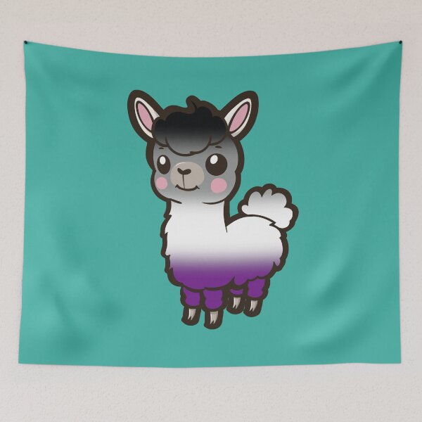 Item preview, Cute Asexual Pride Flag Llama, Kawaii Asexual Pride Design  designed and sold by Travelslightly.