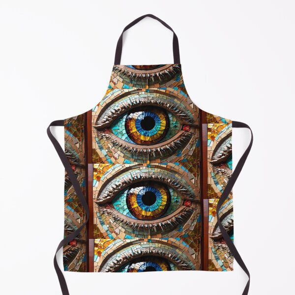 Item preview, Eye in mosaic and stained glass design effect vivid colours blues greens yellows designed and sold by FocusedArt.