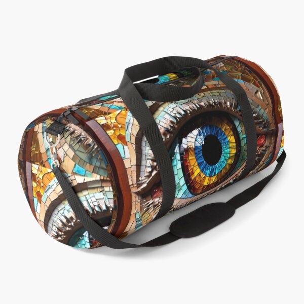 Item preview, Eye in mosaic and stained glass design effect vivid colours blues greens yellows designed and sold by FocusedArt.