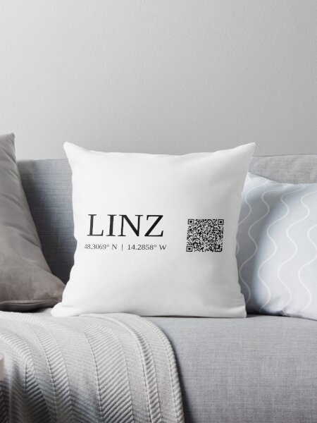 city of linz austria text gps coords - light coussin