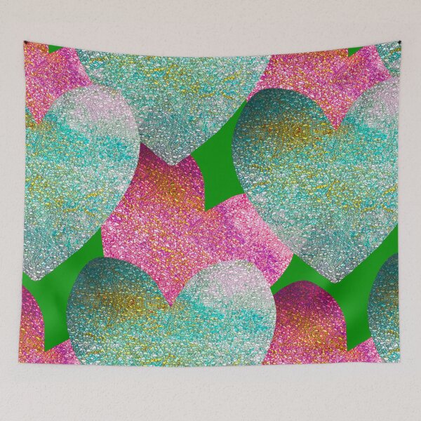 Item preview, Hand Drawn Stained Glass Hearts / Pink Stained Glass Hearts Repeating Pattern designed and sold by Victoria Rose.