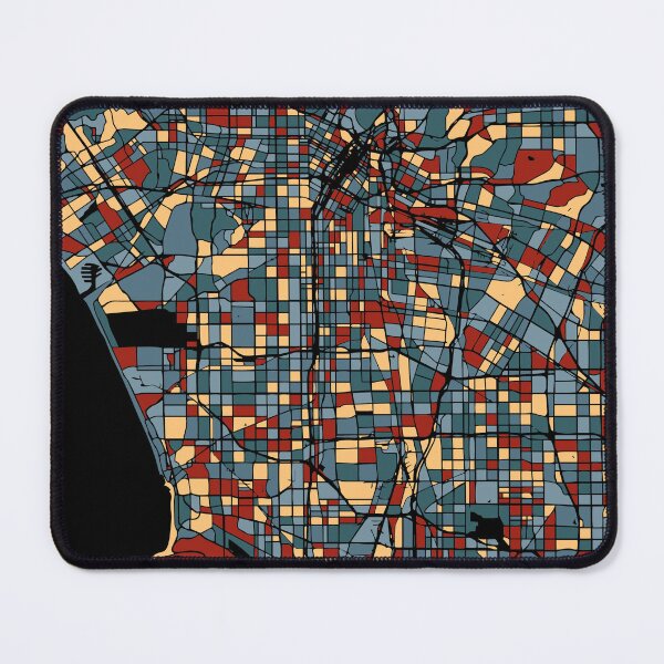 Item preview, Los Angeles City Map - Earthtone Abstract Art Print designed and sold by Stadify.