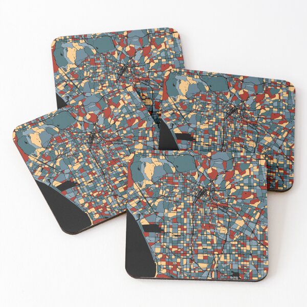 Item preview, Los Angeles City Map - Earthtone Abstract Art Print designed and sold by Stadify.