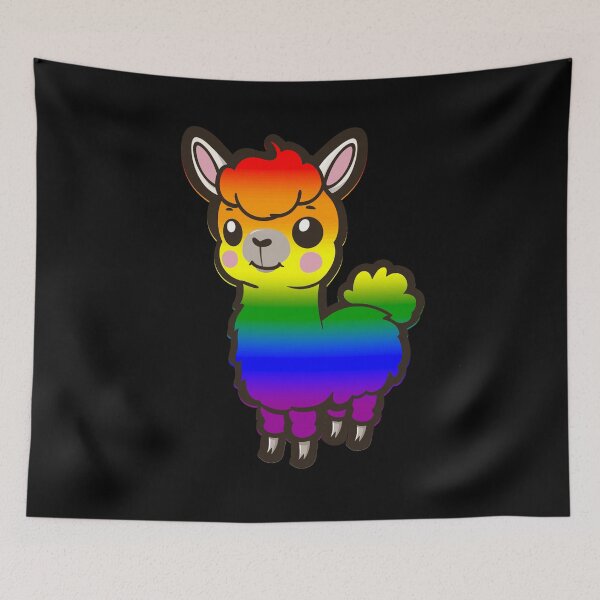 Item preview, Cute LGBTQ Pride Flag Llama, Kawaii Rainbow Pride Design  designed and sold by Travelslightly.