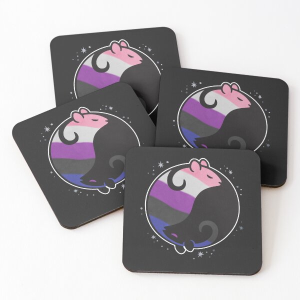 Item preview, Genderfluid Rat Yin Yang LGBT Pride Flag designed and sold by Clara Hollins.