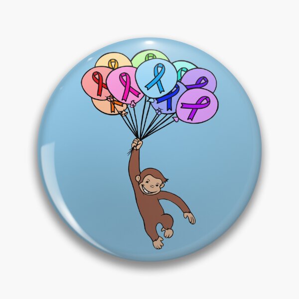 Item preview, Monkey Hanging on to Floating Awareness Ribbon Balloons  designed and sold by CaitlynConnor.