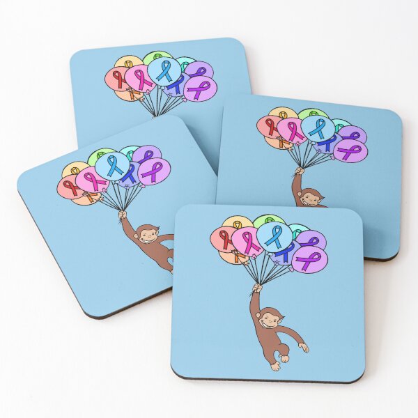 Item preview, Monkey Hanging on to Floating Awareness Ribbon Balloons  designed and sold by CaitlynConnor.
