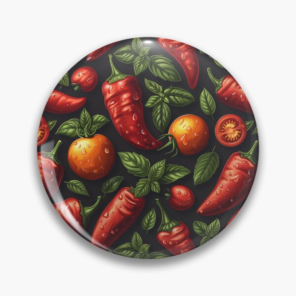 Item preview, Spicy Peppers & Hot Sauce Icon on Dark Background designed and sold by amortka.