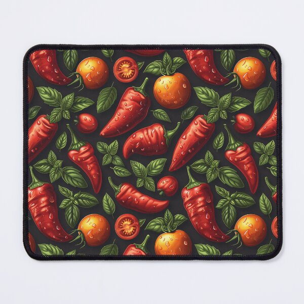 Item preview, Spicy Peppers & Hot Sauce Icon on Dark Background designed and sold by amortka.