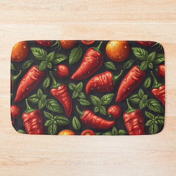 Item preview, Spicy Peppers & Hot Sauce Icon on Dark Background designed and sold by amortka.