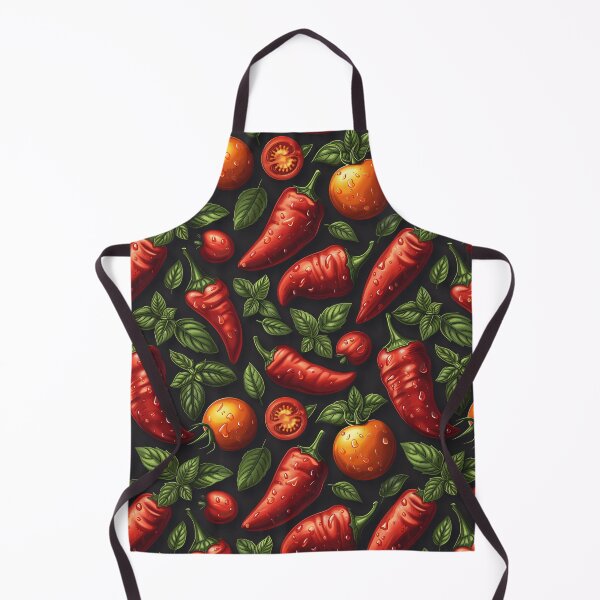 Item preview, Spicy Peppers & Hot Sauce Icon on Dark Background designed and sold by amortka.