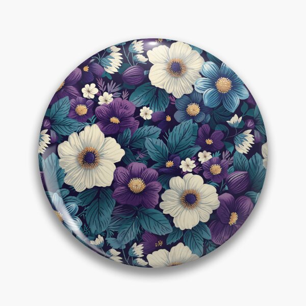 Item preview, Deep Lila & Teal Floral Seamless Patterns designed and sold by amortka.