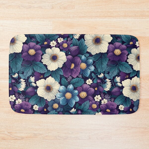 Item preview, Deep Lila & Teal Floral Seamless Patterns designed and sold by amortka.
