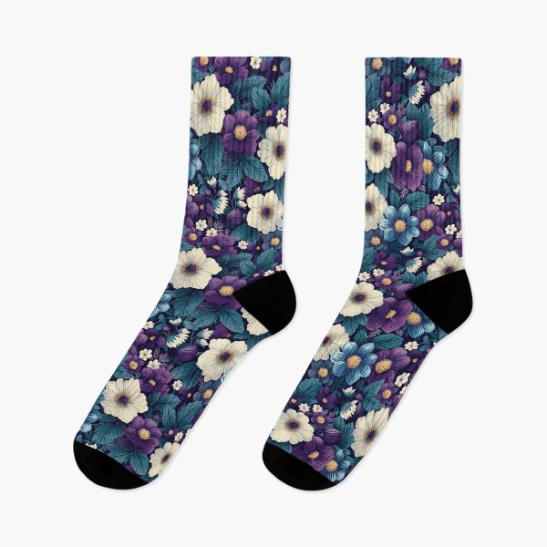 Item preview, Deep Lila & Teal Floral Seamless Patterns designed and sold by amortka.
